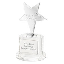 Corporate Engraved Crystal and Silver Star Professional Award  - 43012