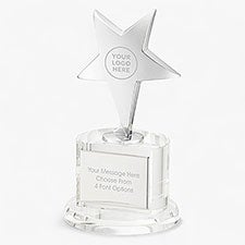 Corporate Engraved Crystal and Silver Star Professional Award  - 43012