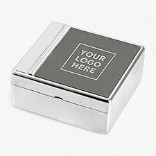 Corporate Engraved Silver and Gunmetal Keepsake Box  - 43019