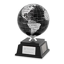 Corporate Engraved Recognition Solar Black Globe Award - 43028