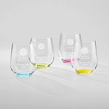 Corporate Engraved Riedel O Happy Wine Glass Bar Set  - 43029