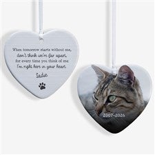 Pet Memorial Personalized Heart Ornament  - 43046