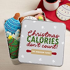 Personalized Christmas Gift Tin - Christmas Calories Dont Count  - 43059
