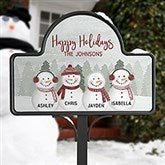 Watercolor Snowman Personalized Magnetic Garden Sign - 43077