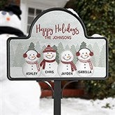 Watercolor Snowman Personalized Magnetic Garden Sign  - 43077