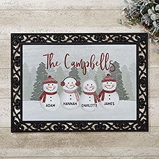 Watercolor Snowman Personalized Doormats  - 43079