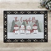 Watercolor Snowman Personalized Doormats - 43079