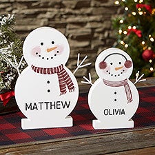 Watercolor Snowman Personalized Wooden Snowman - 43080