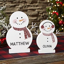 Watercolor Snowman Personalized Wooden Snowman  - 43080