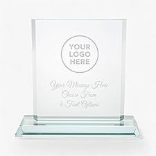 Personalized Logo Jade Glass Block Award  - 43082