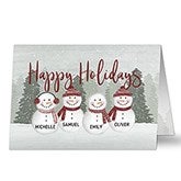 Personalized Watercolor Snowman Christmas Cards - 43087