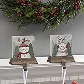 Watercolor Snowman Personalized Stocking Holder - 43089