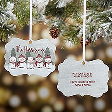 Watercolor Snowman Personalized Metal Ornament  - 43092