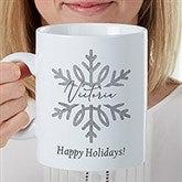 Silver and Gold Snowflakes Personalized 30 oz Coffee Mug - 43095