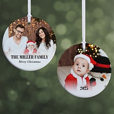 Merry  Bright Personalized Photo Christmas Ornaments - 43126