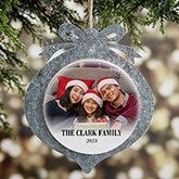 Merry & Bright Photo Personalized Galvanized Metal Ornament  - 43130