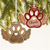 Pet Memorial Wings Personalized Wood Ornament - 43148