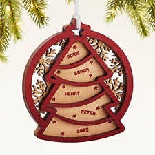 Family Tree Personalized Two Piece Wood Ornament  - 43149