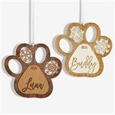 Snowflake Pet Paw Personalized Wood Ornament  - 43150
