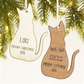 Personalized Cat Wood Christmas Ornament - 43151