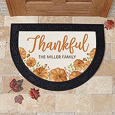 Seasonally Script Personalized Half Round Doormat  - 43153