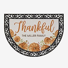 Seasonally Script Personalized Half Round Doormat  - 43153
