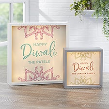 Diwali Personalized LED Light Shadow Box - 43166