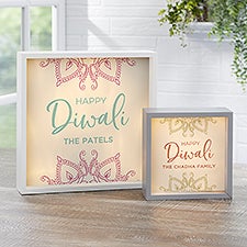 Diwali Personalized LED Light Shadow Box - 43166