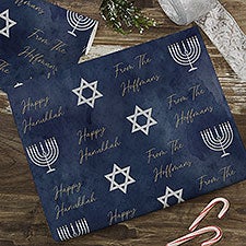 Love and Light Personalized Hanukkah Wrapping Paper - 43178