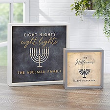 Love and Light Personalized Hanukkah LED Light Shadow Box - 43180