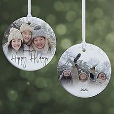 Script Family Photo Personalized Ornament  - 43214