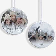 Script Family Photo Personalized Ornament  - 43214
