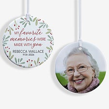 Floral Memorial Photo Personalized Ornament - 43220