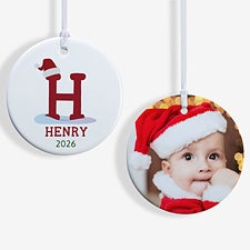 Initially Santa Personalized Christmas Ornaments - 43225
