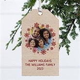 Snowflake Personalized Photo Wood Tag Ornament - 43302