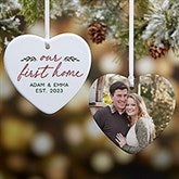 Our First Home Personalized Heart Christmas Ornaments - 43304