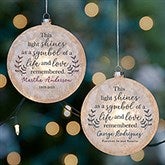 Life and Love Remembered Personalized Memorial Lightable Frosted Glass Ornament - 43310