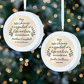 Life and Love Remembered Personalized Memorial LED Light Ornament - 43311