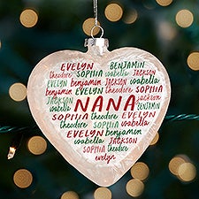 Grateful Heart Personalized Light Up Frosted Glass Heart Ornament - 43313