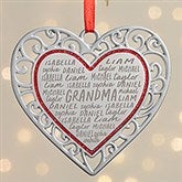 Grateful Heart Personalized Silver Heart Ornament - 43314