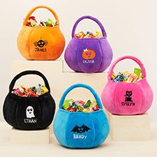 Halloween Characters Embroidered Plush Halloween Treat Bag - 43324