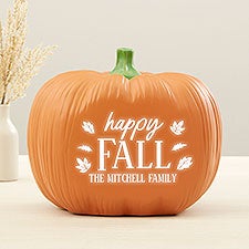 Happy Fall Personalized Light Up Resin Pumpkin - 43329