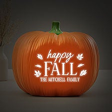 Happy Fall Personalized Light Up Resin Pumpkin - 43329