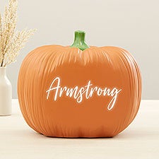 Modern Cursive Name Personalized Light Up Resin Pumpkin - 43330