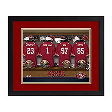 San Francisco 49ers NFL Personalized Locker Room Print - 43340D