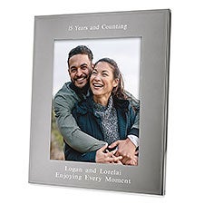 School Engraved Flat Iron Black Picture Frame - Horizontal 8x10