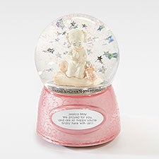 Engraved Praying Baby Girl Snow Globe  - 43416