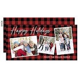 Holiday Plaid Photo Personalized Postcard Christmas Card - 43439