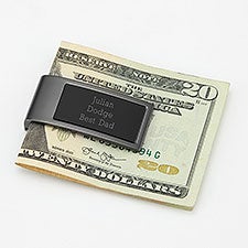 Engraved Dads Gunmetal and Black Money Clip  - 43525