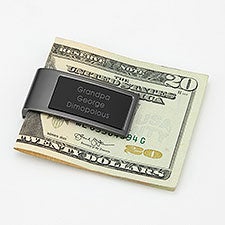 Engraved Grandpas Gunmetal and Black Money Clip  - 43526